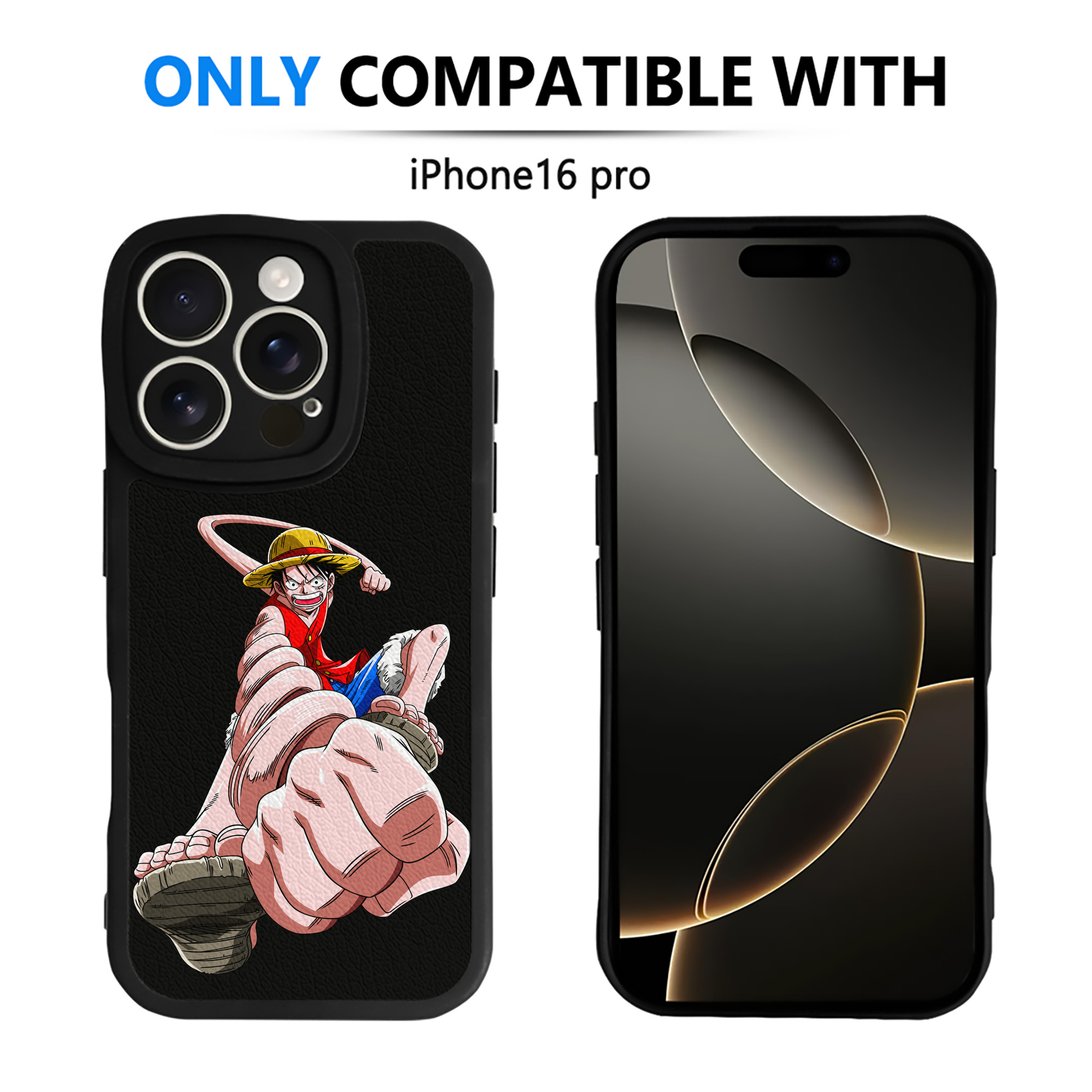 （画像用） ワンピース モンキー・D・ルフィ ONE PIECE Monkey D. Luffy 【iPhone 16シリーズ対応】シリコンスマホケース（レザー調） 材質：シリコン